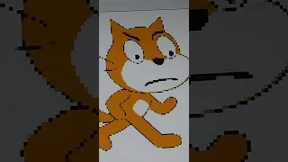 Scratch Cat with 64 bits 32 bits 16 bits 8 bits 4 bits 2 bits 1 bit half bit quarter bit #funny