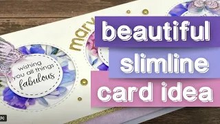 Beautiful slimline card design idea USING VELLUM | CARD MAKING TUTORIAL | DIY HANDMADE BIRTHDAY CARD