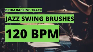 Jazz Swing Brushes Backing Track | Drum Metronome | 120 BPM