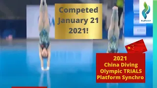 2021 China Diving Olympic Trials - Womens Platform Diving Synchro Finals