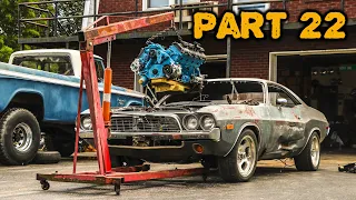 ABANDONED Dodge Challenger Rescued After 35 Years Part 22: Will The HEMI Fit?