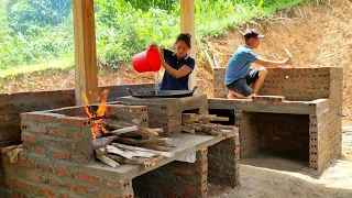 The process of building a water tank and cooking your first meal in a new kitchen | Dang Thi Mui