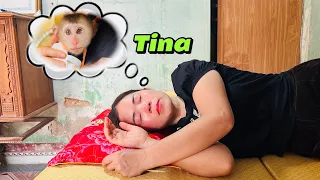 Mom was very sad when she didn't see monkey Tina