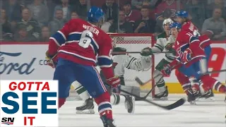 GOTTA SEE IT: Shea Weber Blasts Joel Eriksson Ek With Three Consecutive Slap Shots