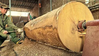 Woodworking Large Extremely DANGEROUS ?? Incredible Woodturning // Skills Working Giant Wood Lathe