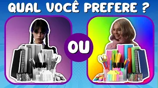 ⭐ QUAL VOCÊ PREFERE O MATERIAL DA WANDINHA OU DA ENID ? 📚 VOLTA ÀS AULAS 2023