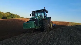 CIĘŻKA UPRAWA 2022/JELEŃ BOKIEM PO GÓRACH /JOHN DEERE 8295 R VS FARMET TRIOLENT 300/ENGINE SOUND!