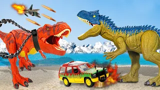 Last Blockbuster T rex Attack | T-rex Chase | Jurassic World 4 Dinosaur Movie | Dinosaur | Red Dino