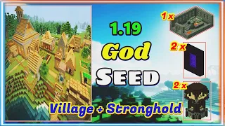 1.19 God Seed😱 | Big village & stronghold at spawn Nether portal | Minecraft PE Java & Bedrock