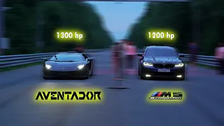 BMW M5F90 VS LAMBORGHINI AVENTADOR (race, key to key)