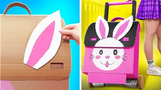 CRÉATIONS PARENTALES EN CARTON 😱 Astuces Pour Fournitures Scolaires 😱 Vacances Par 123 GO! TRENDS