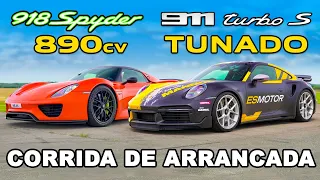 Porsche 911 Turbo S de 888cv vs Porsche 918 Spyder de 887cv: CORRIDA DE ARRANCADA