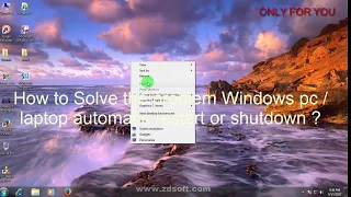 How to solve fix sudden Restart/Shutdown problem in windows 7/8/10