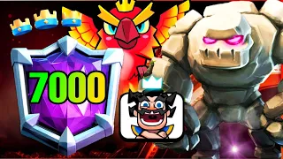 7000 trophies with best Golem Deck 2023 / Clash Royale