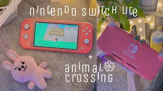 i finally gave in to switch lite! | unboxing + intro to animal crossing 🦝