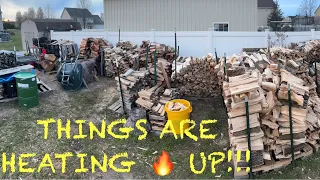 Sales are heating🔥up in the woodyard! #firewood #wood #smokingmeat #solostove #freefirewood #sales