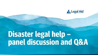 Free legal information webinar  Disaster legal help