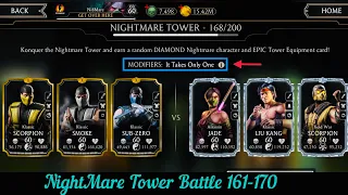 NightMare Tower Battle 161-170 Fight + Rewards | MK Mobile