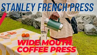 Stanley French Press 48oz with Double Vacuum Insulation, Stainless Steel Wide Mouth Coffee Press