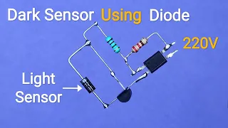 How To Make 220V Dark Sensor Using Diode Without LDR..Automatic Street Light..Automatic Light Switch