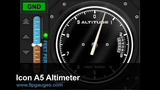Icon A5 Altimeter Gauge - Saitek/Logitech Flight Information Panel & SPAD.neXt