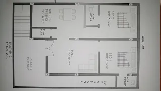 20 × 30 east face 2bhk house plan map naksha design