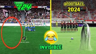 EA FC 24 vs eFootball 2024 | Invisible Free kick on PS5