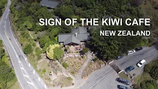 Sign of the Kiwi Cafe in Christchurch | Drone Video | 4K | Christchurch | South Island | New Zealand