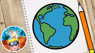 COMO DESENHAR O PLANETA TERRA PASSO A PASSO