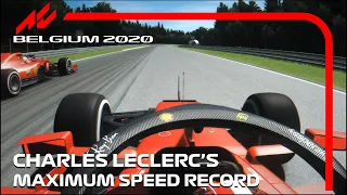 Leclerc's Top Speed Record in Spa history! | 2020 Belgian Grand Prix | #assettocorsa