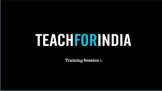 PMC- Teach For India Training Session 3