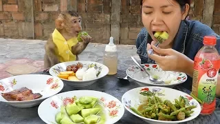 Monkey Baby, Dodo Very Happy To Join Lunch With Mommy