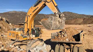 Liebherr 976 Excavator And Caterpillar 992G Loading Cat Dumpers - Sotiriadis/Labrianidis Mining Work