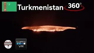 🌍 360° Midnight At The Doorway To Hell | Darvaza, Turkmenistan 🇹🇲【GoPro VR Travel | 360 Video】