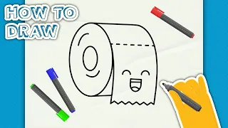 Toilet Paper drawing for Kids | How to draw Funny Toilet Paper | Drawing with Artie 🖍