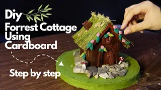 How to Make Miniature cottage Using Cardboard| Diy forrest Cottage from Cardboard |Miniature house