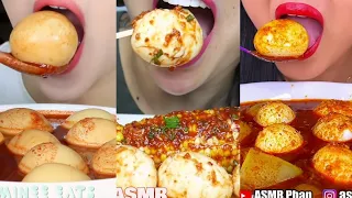 spicy soft BOILED EGGS 🤤 compilation (soft eating sound) | sas asmr, minee, asmr Phan,.. | 🥚🍲