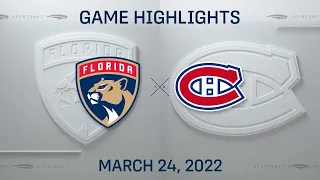NHL Highlights | Panthers vs. Canadiens - Mar. 24, 2022