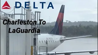 Delta Airlines, Charleston-LaGuardia, Embraer 175 in economy