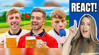 reacting to FOOTBALL PUB GOLF