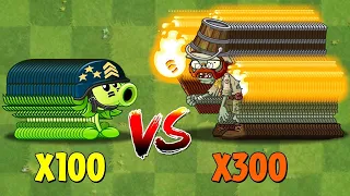 PVZ 2 Challenge - 100 Plants vs 300 Fire Zombies Level 5 - Who Will Win?