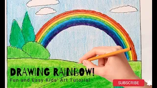 🌈 Let's Draw a Rainbow! 🎨 Fun and Easy Kids' Art Tutorial