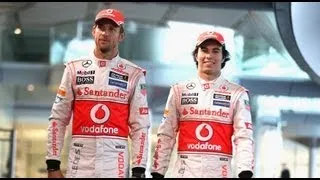 Jenson Button and Sergio Perez arrive at McLaren 2013 F1 launch | Pole Position