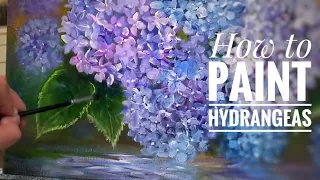 EASIEST WAY To Paint Hydrangeas | step by step acrylic tutorial