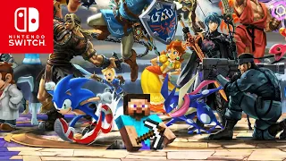 Super Smash Bros Ultimate - Banner Del Juego Todos Los Personajes Nintendo Switch HD