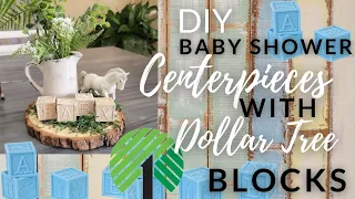 Easy Dollar Tree DIY Baby Shower Centerpieces - Using Dollar Tree Baby Shower Blocks