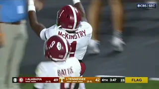 Tennessee ties the game after pass interference negates Alabama INT