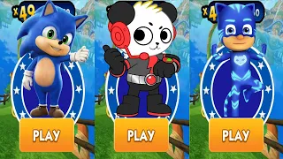 Sonic Dash - Baby Sonic vs PJ Masks Catboy Run vs Combo Panda Runner - All Characters Unlocked