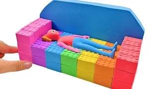 Satisfying Video | How To Make Sofa for Mini People from Kinetic Sand Cutting ASMR