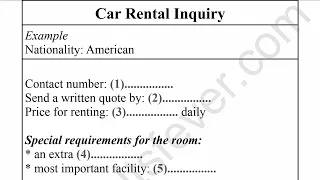Car Rental Inquiry | HD AUDIO | 1080p | LISTENING | ielts